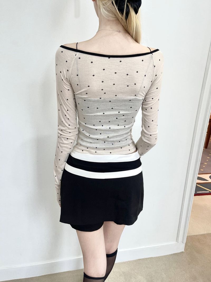 1298. Dot ribbon long sleeve T set