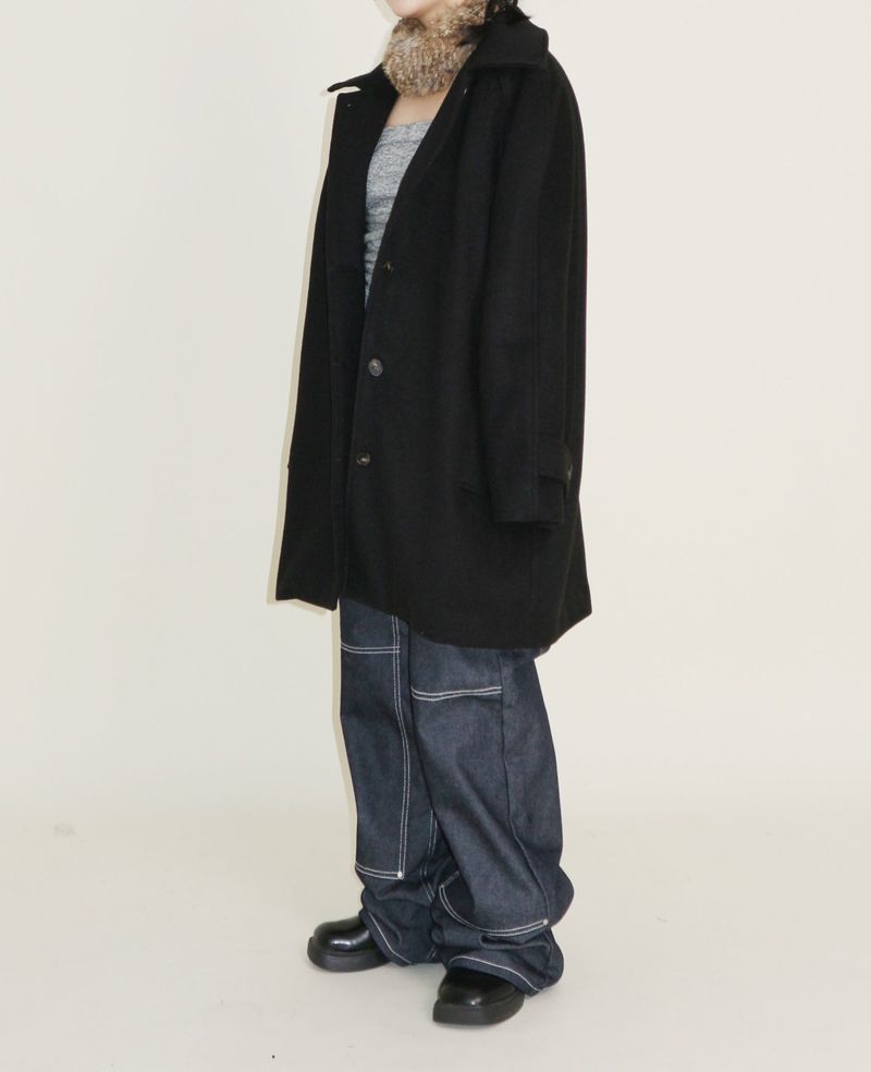 Belted Balmacan Single Alpaca Half Coat (Wool Coat/Winter Coat)