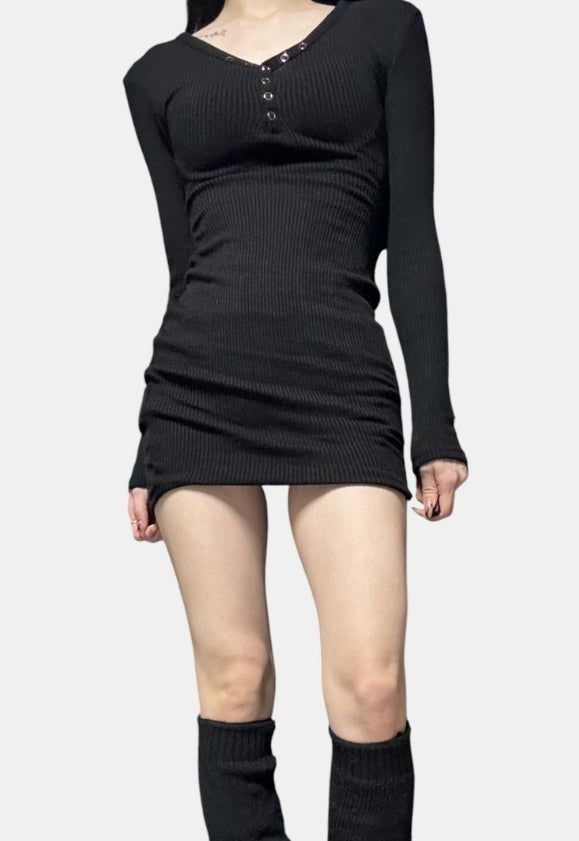 Slim snap rib one piece