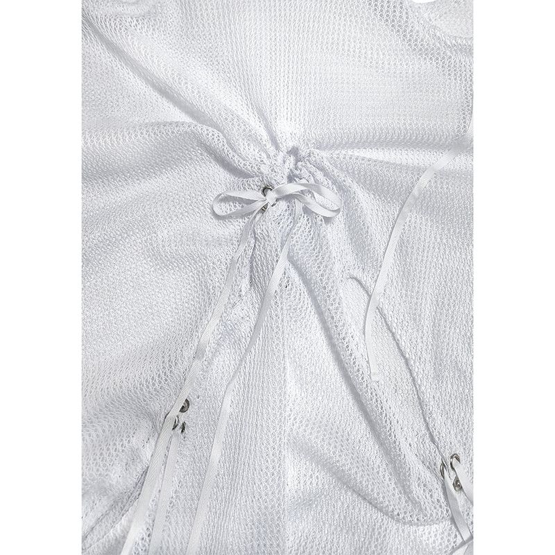 MULTIWAY MASH SHIRRING KNIT HOOD . WHITE