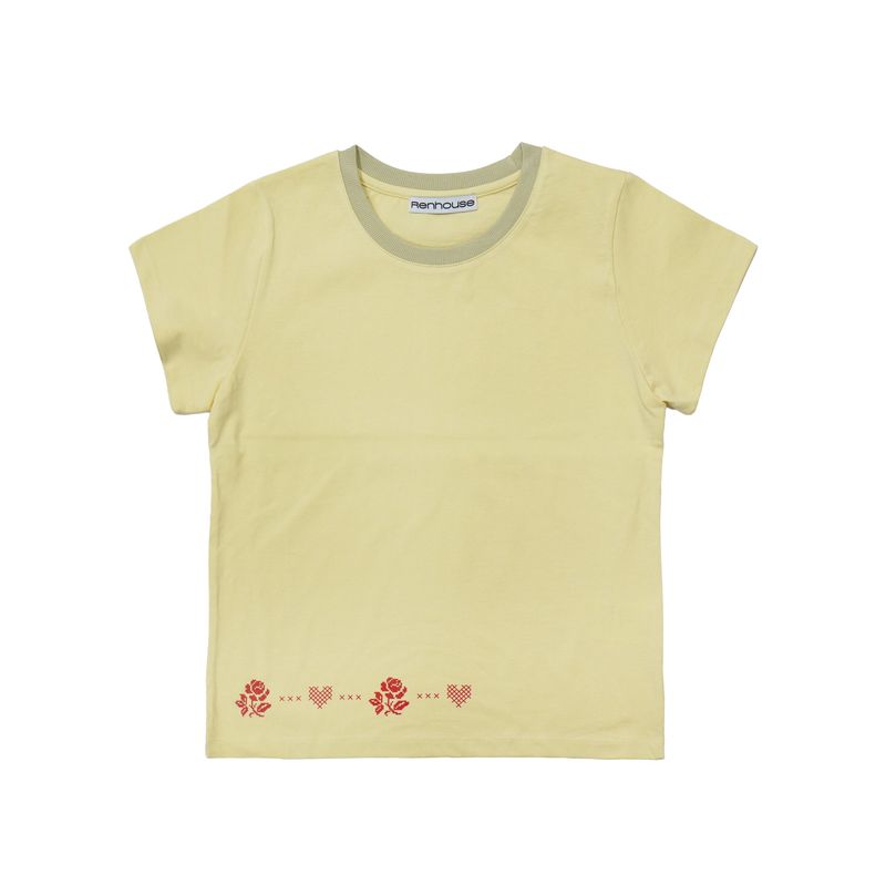 RENHOUSE（レンハウス）の「フラワーステッチTシャツ イエロー（トップス）」