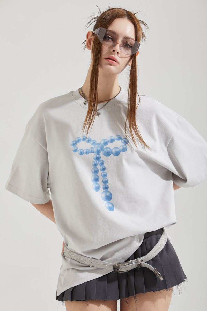 ビーズリボンTシャツ