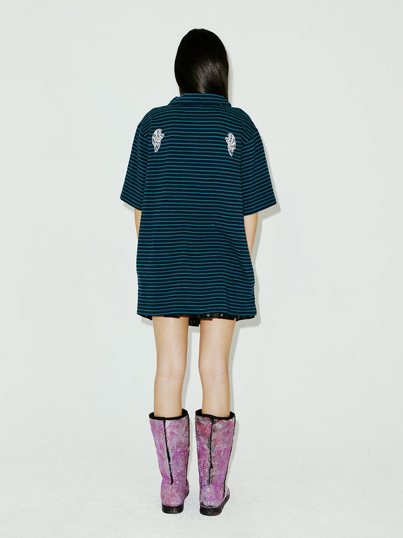 OVERSIZED WING POLO SHIRT GREEN