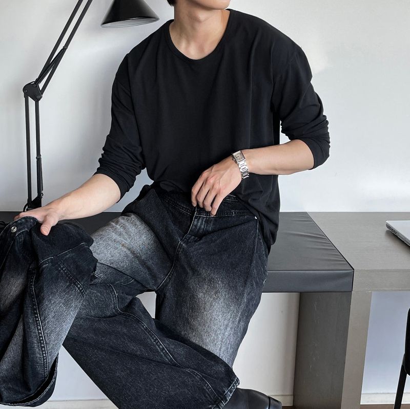lemenne（ルメンヌ）の「[Premium] LMN of U-neck Long-sleeved T-shirt (2 colors)（Tops）」