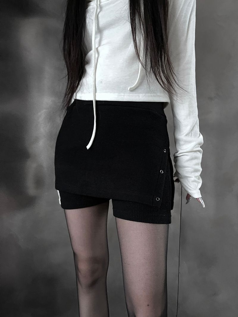knit eyelet skirt pants (2color)