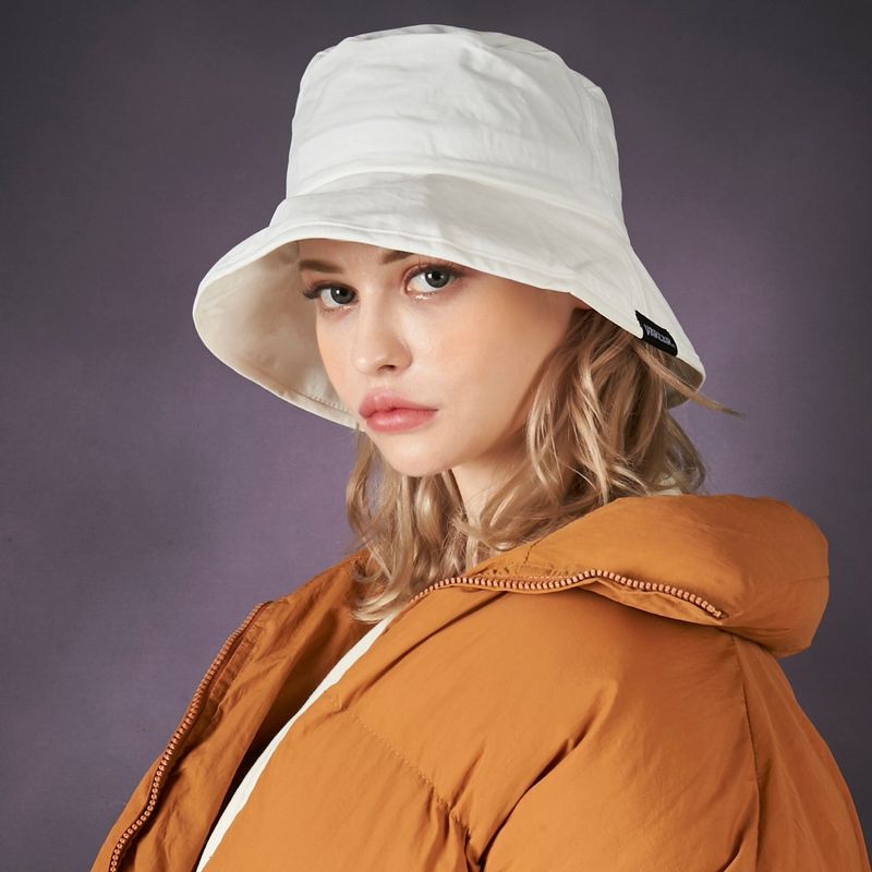 wide brim washing bucket hat white