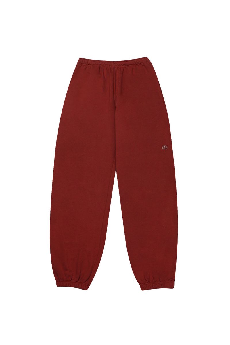 WIDE ZIP SWEATPANTS_DARK RED