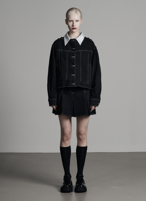 mnem（ムネム）の「[mnem] denim set-up mini skirt（Skirts）」