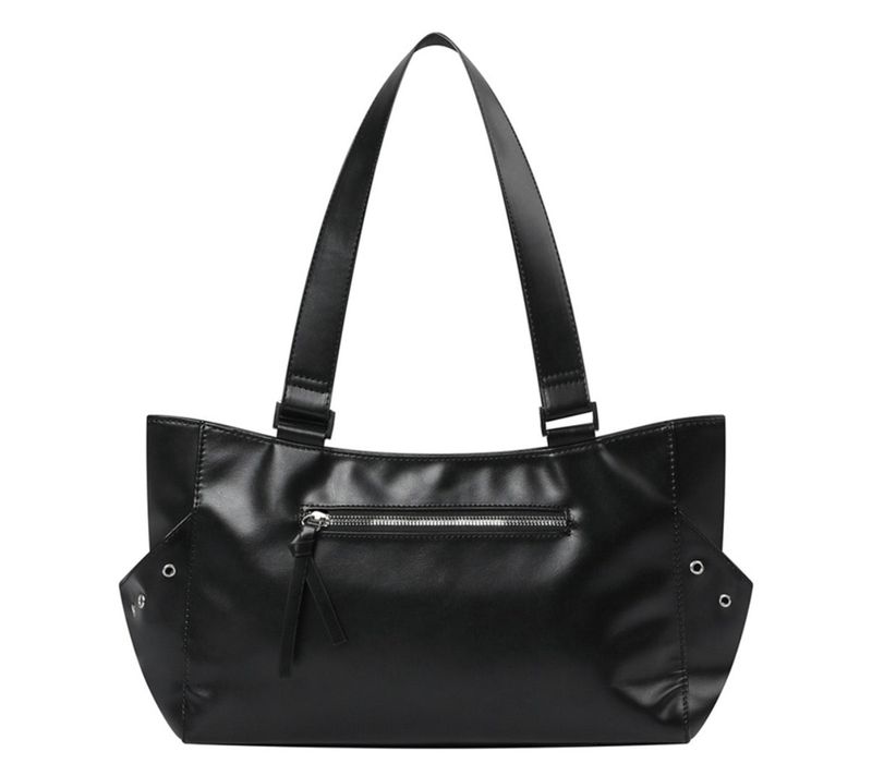 NOVEN ONE SIDE STRAP DOUBLE POCKET LEATHER SHOULDER BAG