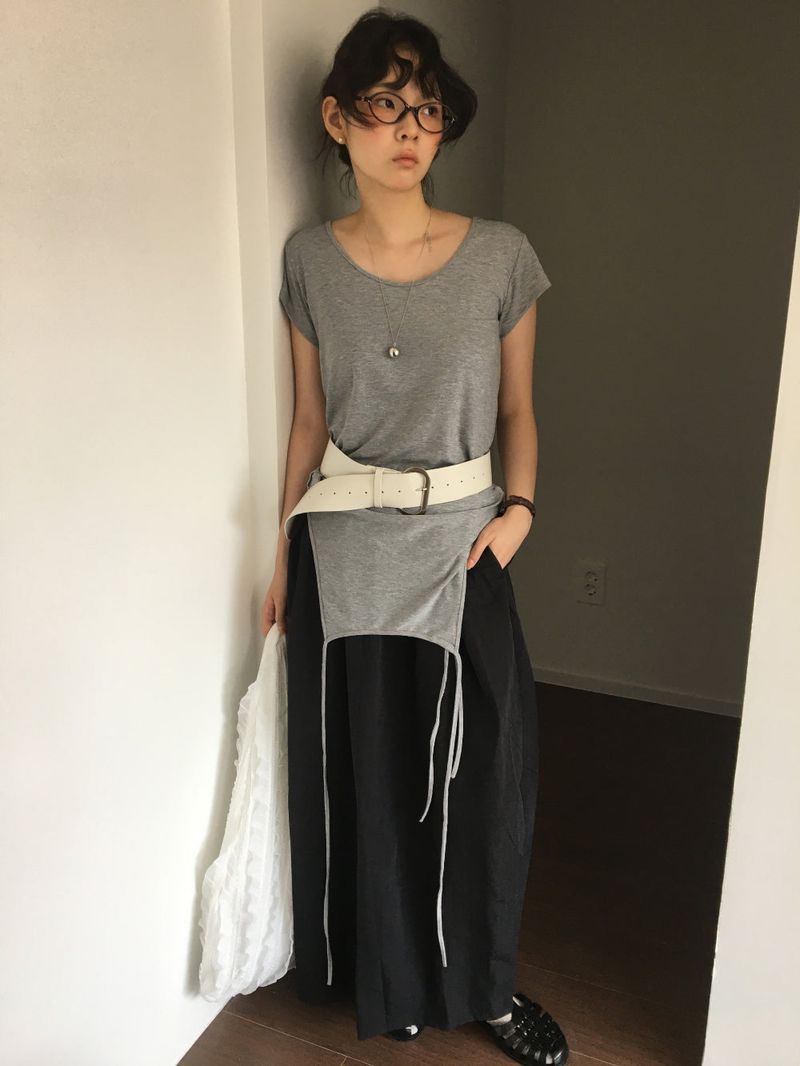 Wide oval buckle belt(2color)