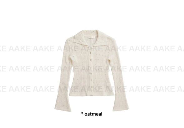 FLARE SLEEVE COLLAR CARDIGAN