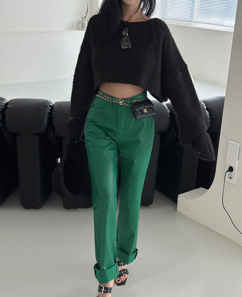 salt wool cropped knitwear