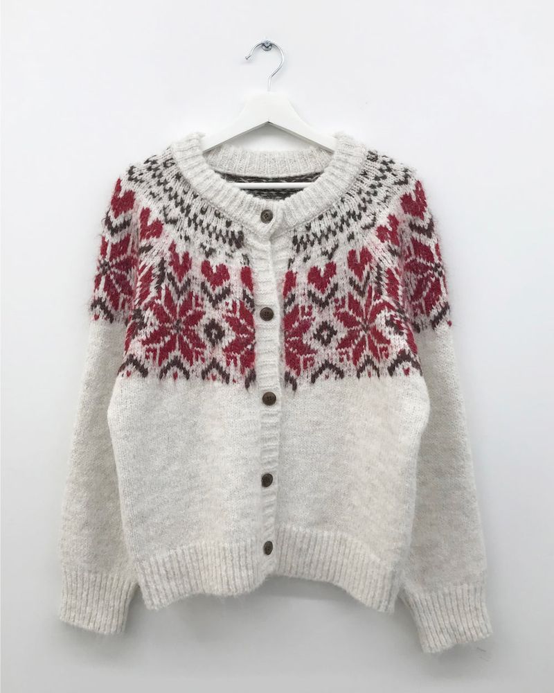 Roselle Heart Snowflake Cardigan (2color)