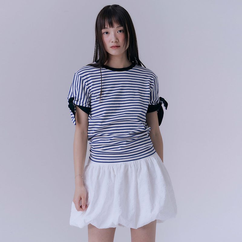 SILN（シルン）の「ストライプノットTシャツ (COBALT BLUE)（トップス）」