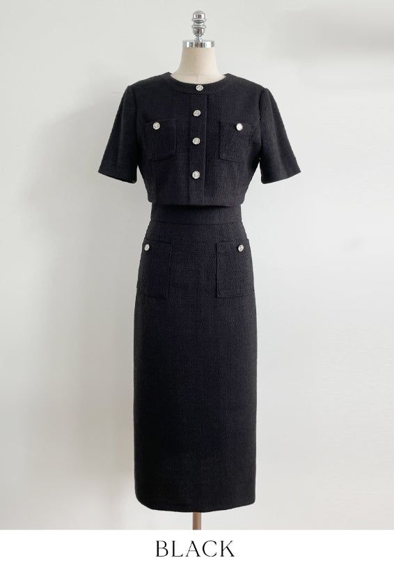 Laurent Tweed H-Line Long One Piece