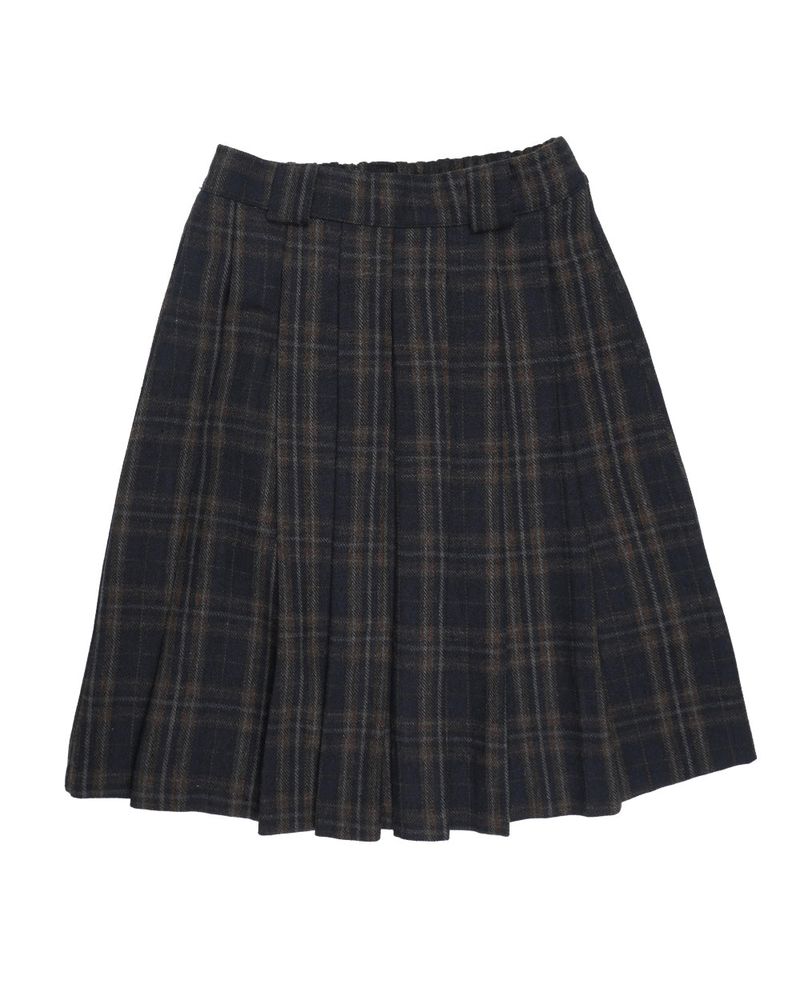  CHECK LOOP PLEATS SKIRT