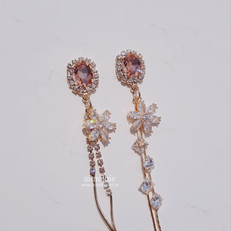 Diamond Petals Earring - Peach Pink