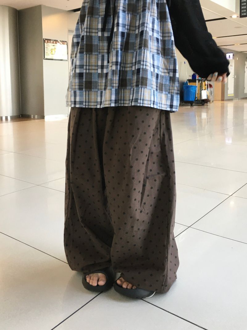 Polka Dot Wide Balloon Pants (2c)