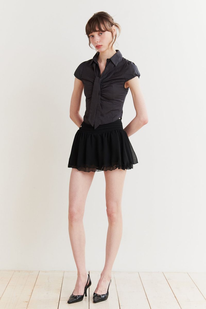 PAIN OR PLEASURE（ペインオアプレジャー）の「JADE SCARF SHIRT charcoal（Tops）」