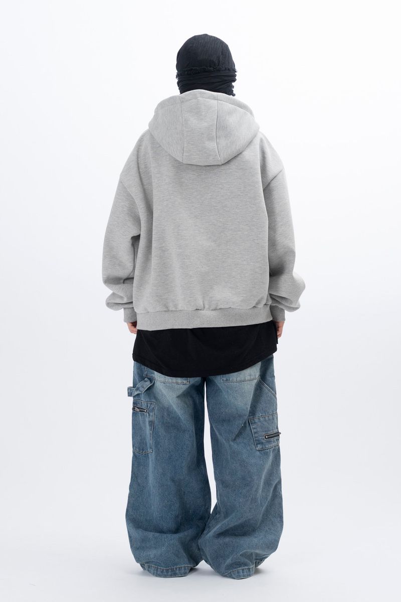 Eyelet Fleece Hooded Zip Up