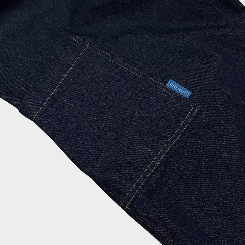 stripe patch denim pants_blue