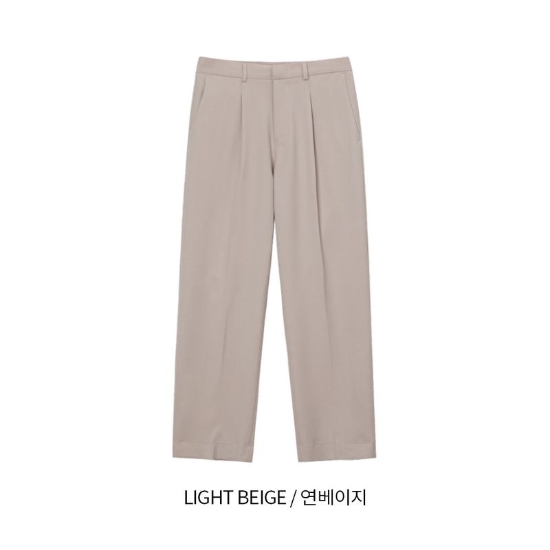Dot Back-Bend One Tuck Semi-Wide Slacks (4 colors)