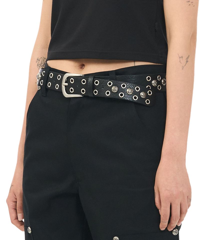HEAVY ROCK STUD BELTS - BLACK