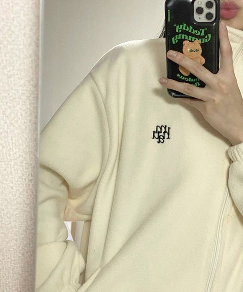 STITCH LOGO FLEECE ZIPUP JACKET