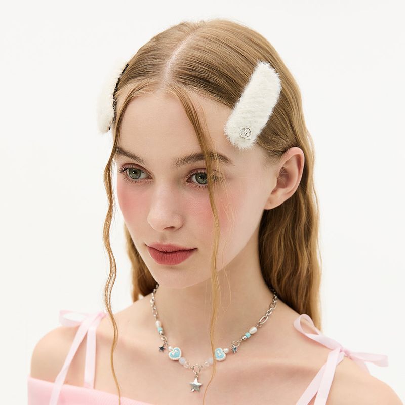 [SET] Glitter Fur Square Hairpin 