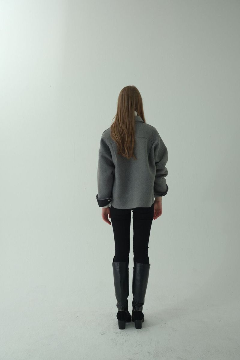 WOOL BLENDING ZIP-UP JACKET_MELANGE GRAY