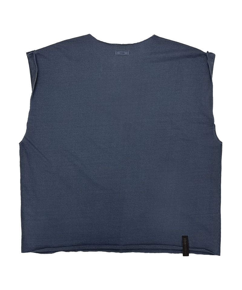 RAW-CUT PIGMENT SLEEVELESS NAVY