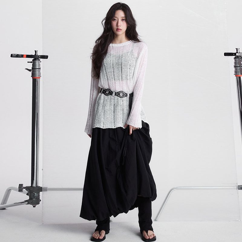 MINIMAL TREND FLARED SKIRT_IVORY