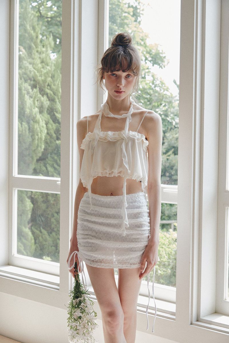 LILY SCARF TOP cream
