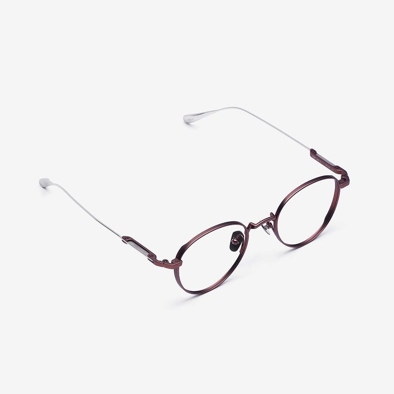 Knouun Round titanium glasses CODE. 102. C Brown N Silver