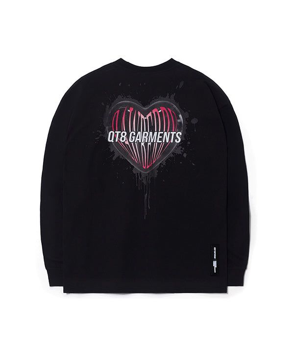 OC Rawberry x QT8 Heart Long Sleeve (Black)