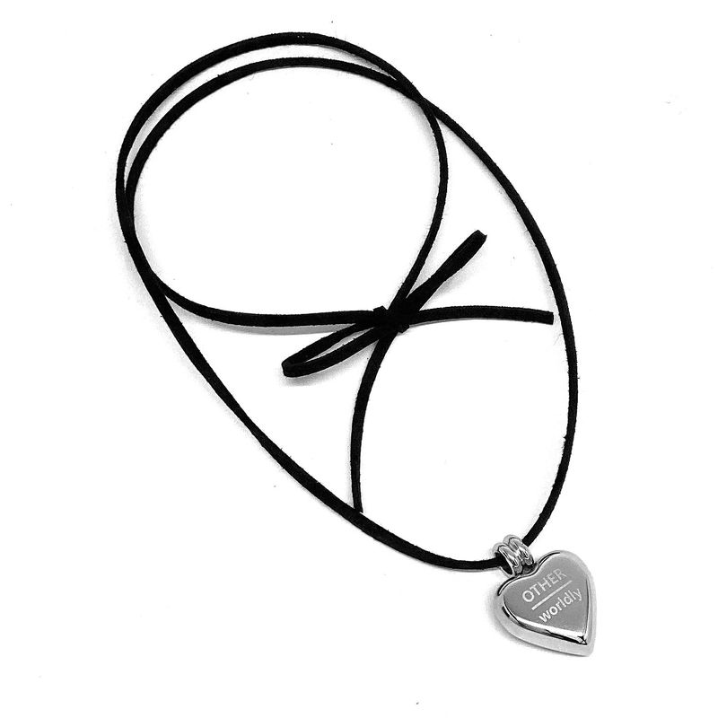 OTHER-worldly（アザーワールドリー）の「Heart Surgical Pendant Necklace [Black Suede]（Accessories）」