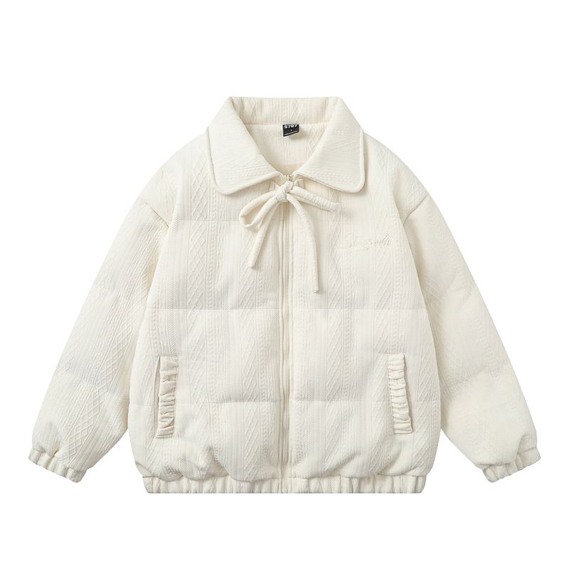 Sweet Ribbon Corduroy Padded Jumper