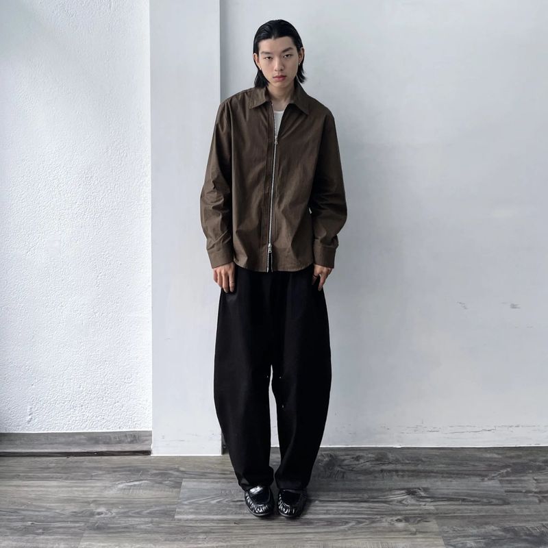 Mist Brown Zip Shirt Jacket