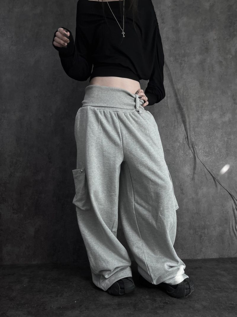 wrap waist wide pants (2color)