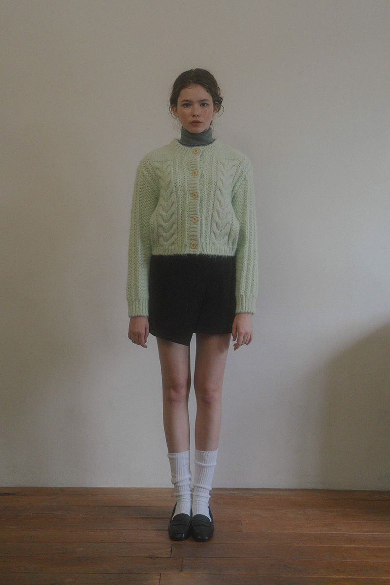 Nutty cable cardigan_mint