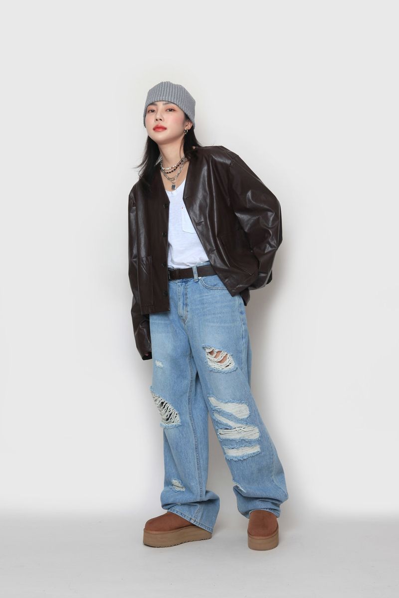 ribbed pintuck short beanie