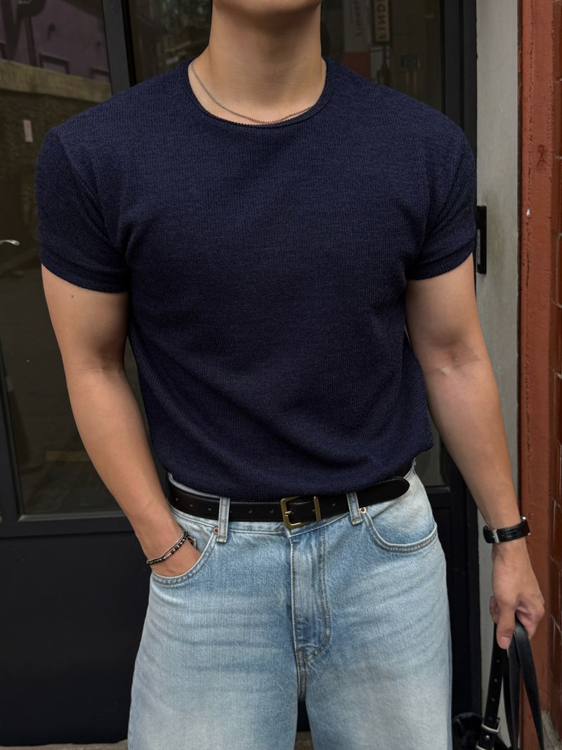 AVAND(アバンド)の「Hyde cropped knitwear short-sleeved(Tops)」