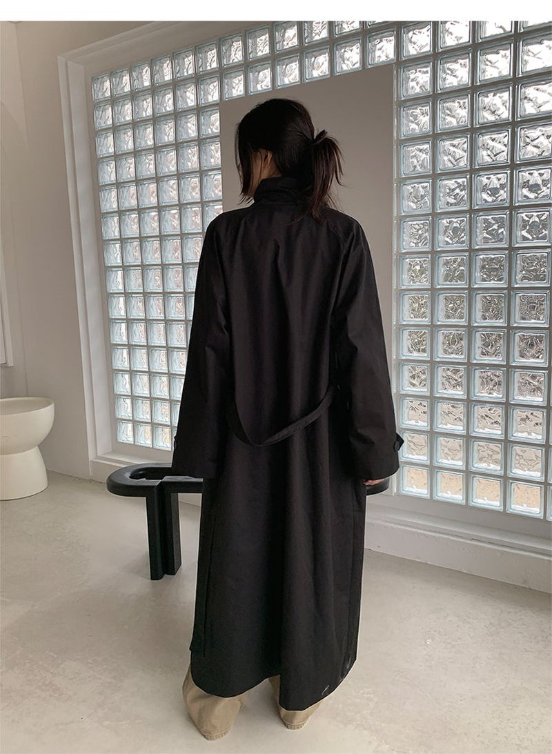 HIGH NECK MAXI TRENCH COAT (3C)
