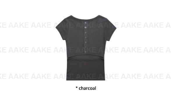 BACK BUTTON SLIT TEE