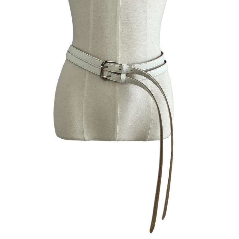 Dual Frame Double Line Leather Belt