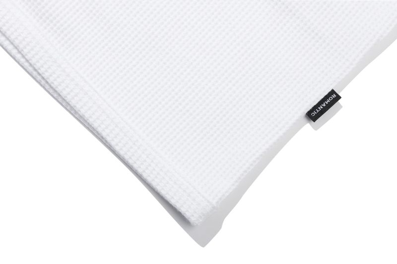 BUTTON UP WAFFLE HENLEY NECK_WHITE
