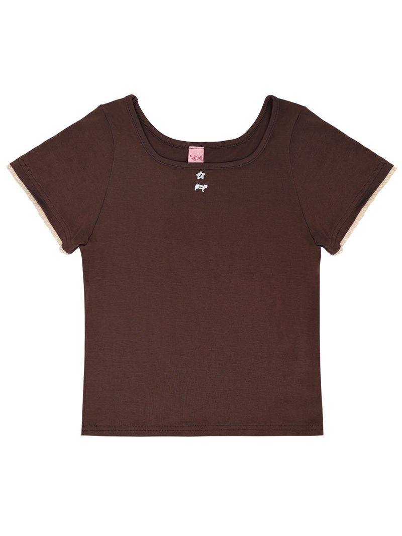 SIWL107(シウォル107)の「Kitten Crop Tee (Camel)(Tops)」