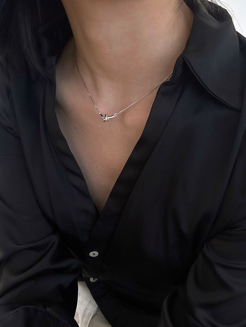 [925silver] Twisted donut necklace
