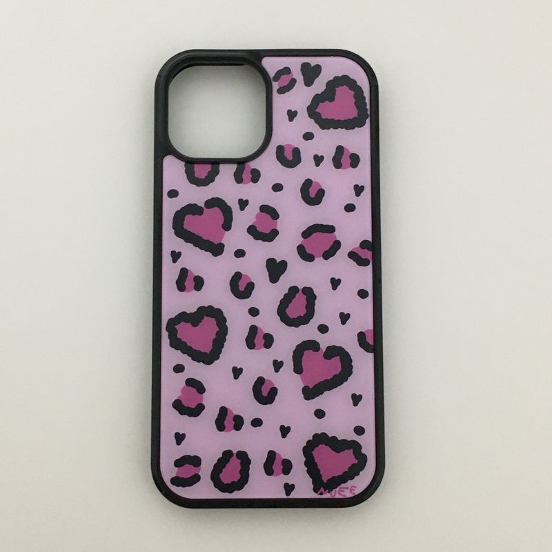 heart leopard (dark pink) case 