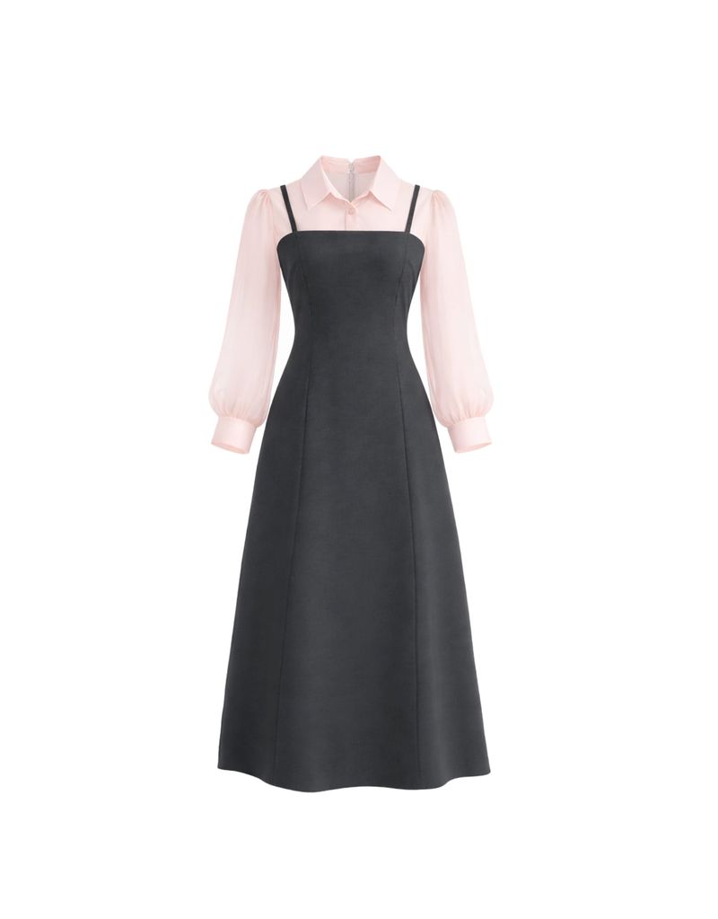 TWEEDY-A（ツウィーディア）の「Celienne Sheer Blouse Layered Bustier Dress Long VER（Dresses）」